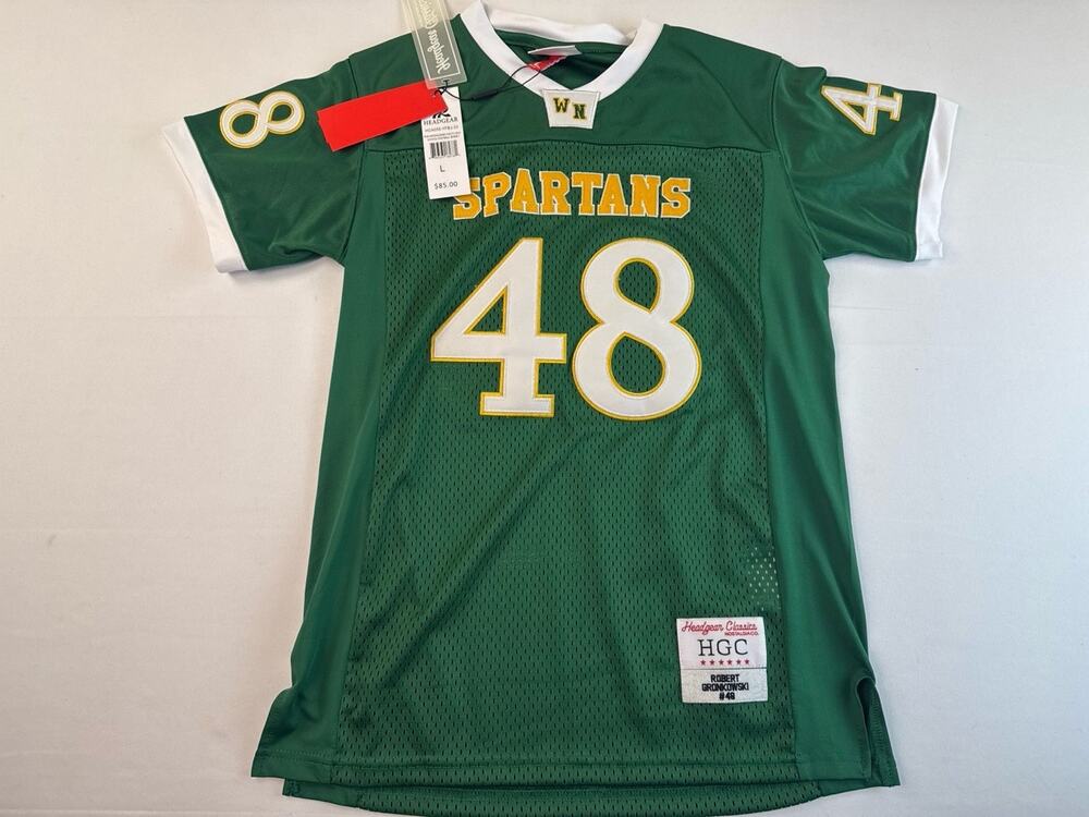 Headgear Classics Gronkowski #48 Spartans Youth Football Jersey L Green NWT
